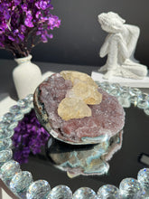 Load image into Gallery viewer, Amethyst geode with calcite 2732