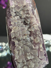 Load image into Gallery viewer, Green sugar on Amethyst cut base 2726