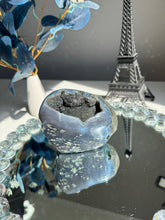 Load image into Gallery viewer, Black amethyst geode with agate 2728