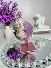 Load image into Gallery viewer, Druzy pink amethyst heart with amethyst 2842