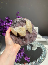 Load image into Gallery viewer, Amethyst geode with calcite 2732