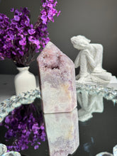 Load image into Gallery viewer, pink amethyst tower with amethyst 2787