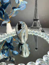 Load image into Gallery viewer, Black amethyst geode with agate 2728