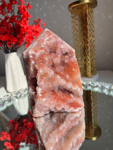 Load image into Gallery viewer, Rare red Druzy pink amethyst tower - healing crystals 2515