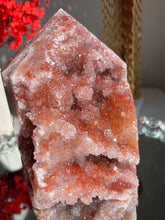 Load image into Gallery viewer, Rare red Druzy pink amethyst tower - healing crystals 2515