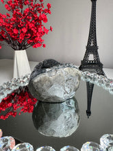 Load image into Gallery viewer, black amethyst cut base black amethyst geode 2681