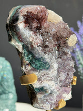 Load image into Gallery viewer, Amethyst cluster with calcite and jasper Healing crystals 2769