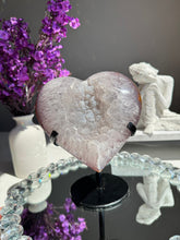 Load image into Gallery viewer, Blue sugar druzy quartz heart with agate Healing crystals 2773