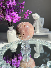 Load image into Gallery viewer, Druzy Pink amethyst sphere with amethyst healing crystals 2750