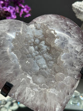 Load image into Gallery viewer, Blue sugar druzy quartz heart with agate Healing crystals 2773