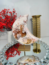 Load image into Gallery viewer, Red druzy Pink Amethyst moon Large 2901