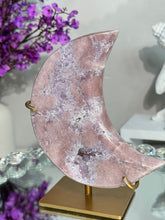 Load image into Gallery viewer, Pink Amethyst moon with amethyst 2904