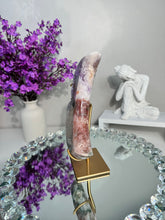 Load image into Gallery viewer, Druzy Pink Amethyst moon with amethyst 2903