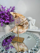 Load image into Gallery viewer, Druzy Pink Amethyst moon with amethyst 2901