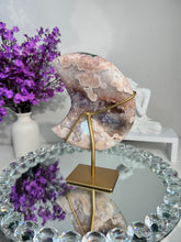 Load image into Gallery viewer, Pink Amethyst moon with amethyst 2901