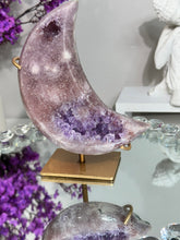 Load image into Gallery viewer, Pink Amethyst Moon with amethyst 2982 healing crystals