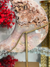 Load image into Gallery viewer, Red druzy Pink Amethyst moon Large 2901