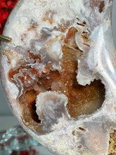 Load image into Gallery viewer, Red druzy Pink Amethyst moon Large 2901