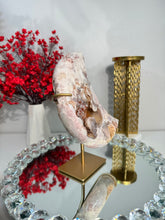 Load image into Gallery viewer, Red druzy Pink Amethyst moon Large 2901