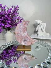 Load image into Gallery viewer, Pink Amethyst moon with amethyst 2904