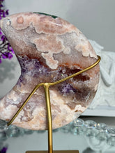 Load image into Gallery viewer, Pink Amethyst moon with amethyst 2901