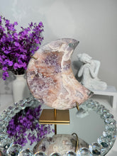 Load image into Gallery viewer, Pink Amethyst moon with amethyst 2899