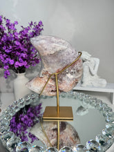 Load image into Gallery viewer, Pink Amethyst moon with amethyst 2899
