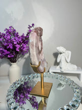 Load image into Gallery viewer, Pink Amethyst moon with amethyst 2929