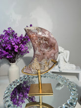 Load image into Gallery viewer, Pink Amethyst moon with amethyst 2929