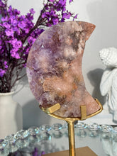 Load image into Gallery viewer, Pink Amethyst moon with amethyst 2926
