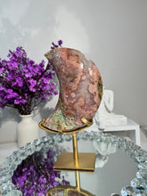 Load image into Gallery viewer, Pink Amethyst moon with quartz 2927