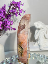 Load image into Gallery viewer, Pink Amethyst moon with quartz 2927