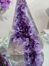 Load image into Gallery viewer, Druzy rainbow amethyst pendulum no code