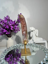 Load image into Gallery viewer, Pink Amethyst moon with quartz 2927