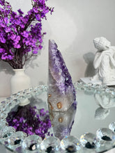 Load image into Gallery viewer, Druzy rainbow amethyst pendulum no code