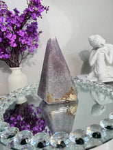 Load image into Gallery viewer, Druzy rainbow amethyst pendulum no code