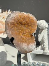 Load image into Gallery viewer, Orange Sugar rainbow Amethyst geode 2977 Healing crystals