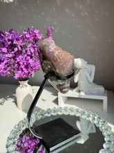 Load image into Gallery viewer, Muave pink Sugar rainbow Amethyst geode 2983 Healing crystals
