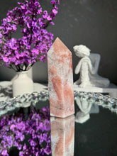 Load image into Gallery viewer, Druzy Pink amethyst tower with quartz 2994