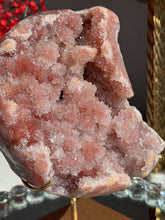 Load image into Gallery viewer, XL Red druzy Pink amethyst moon 3011