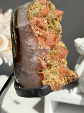 Load image into Gallery viewer, Orange rainbow Amethyst geode 2975 Healing crystals