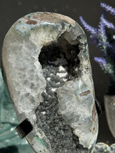 Load image into Gallery viewer, Galaxy amethyst geode 2448 black amethyst