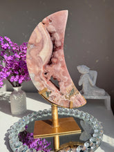 Load image into Gallery viewer, XL Druzy Pink amethyst moon with amethyst 3032