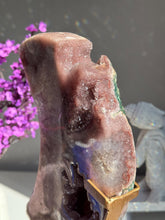 Load image into Gallery viewer, Large Druzy Pink amethyst moon 3031