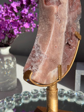 Load image into Gallery viewer, Large Druzy Pink amethyst moon 3031