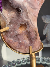 Load image into Gallery viewer, XL Druzy Pink amethyst moon 3031