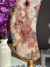 Load image into Gallery viewer, XL Druzy Pink amethyst moon with jasper 3030