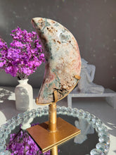 Load image into Gallery viewer, XL Druzy Pink amethyst moon with jasper 3030