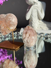 Load image into Gallery viewer, Druzy Pink amethyst heart and egg set 3024 geode egg