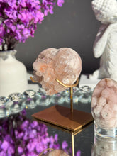 Load image into Gallery viewer, Druzy Pink amethyst heart and egg set 3024 geode egg